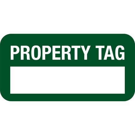 LUSTRE-CAL Property ID Label PROPERTY TAG Polyester Green 1.50in x 0.75in  1 Blank # Pad, 100PK 253772Pe1G0000